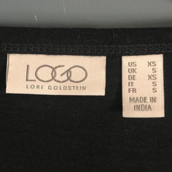 LOGO by Lori Goldstein Cotton Top in Black - Size Extra Small - Picture 4 of 5